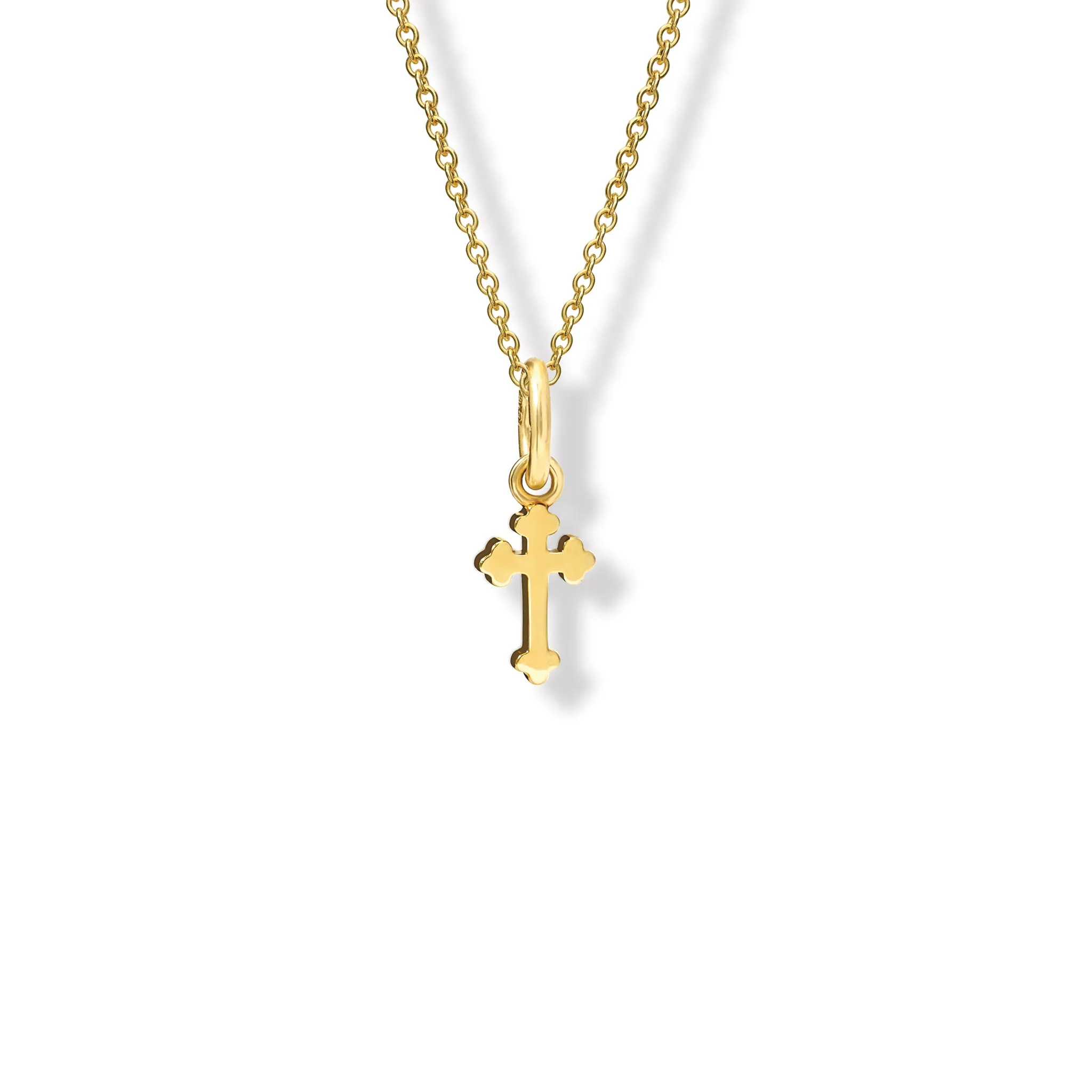 St Auxentius Small Cross Pendant Yellow Gold