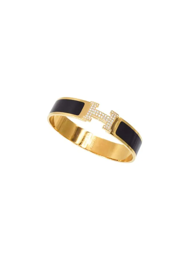 Stunning Black and Gold Ring with Sparkling Diamonds for Women | Valentines day gift for ladies