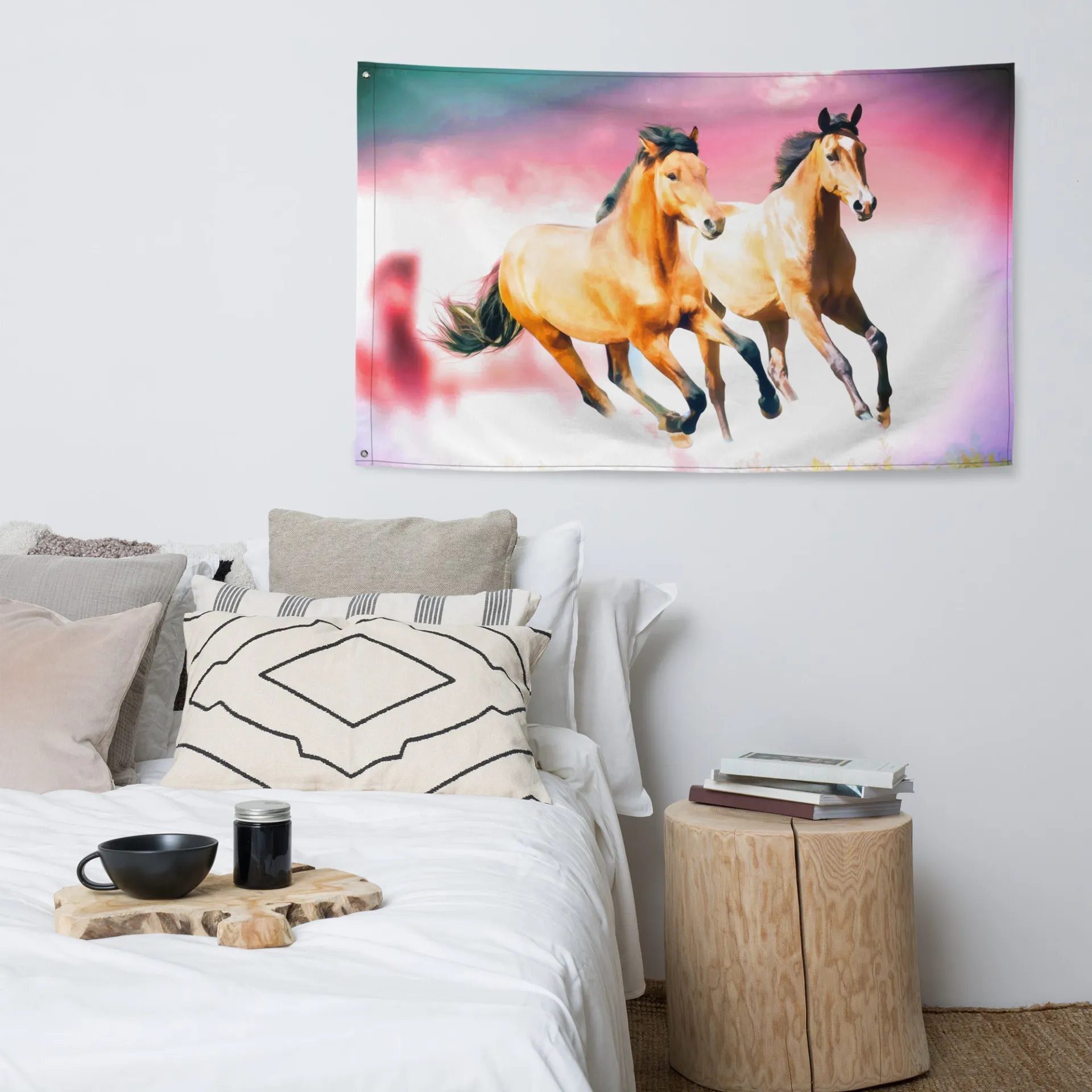 Stunning Running Horse Art Painting Flag Tapestry – Versatile Wall Decor