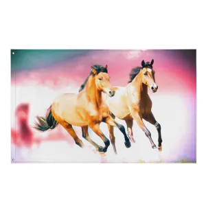 Stunning Running Horse Art Painting Flag Tapestry – Versatile Wall Decor