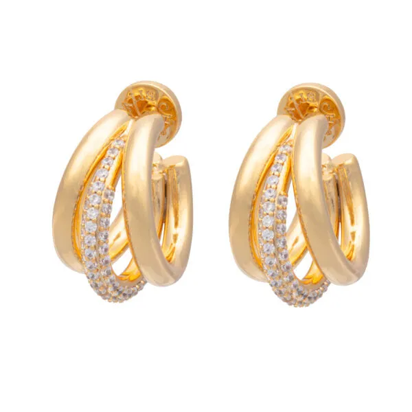 Talis Chains Claw Gold Earrings - Cubic Zirconia