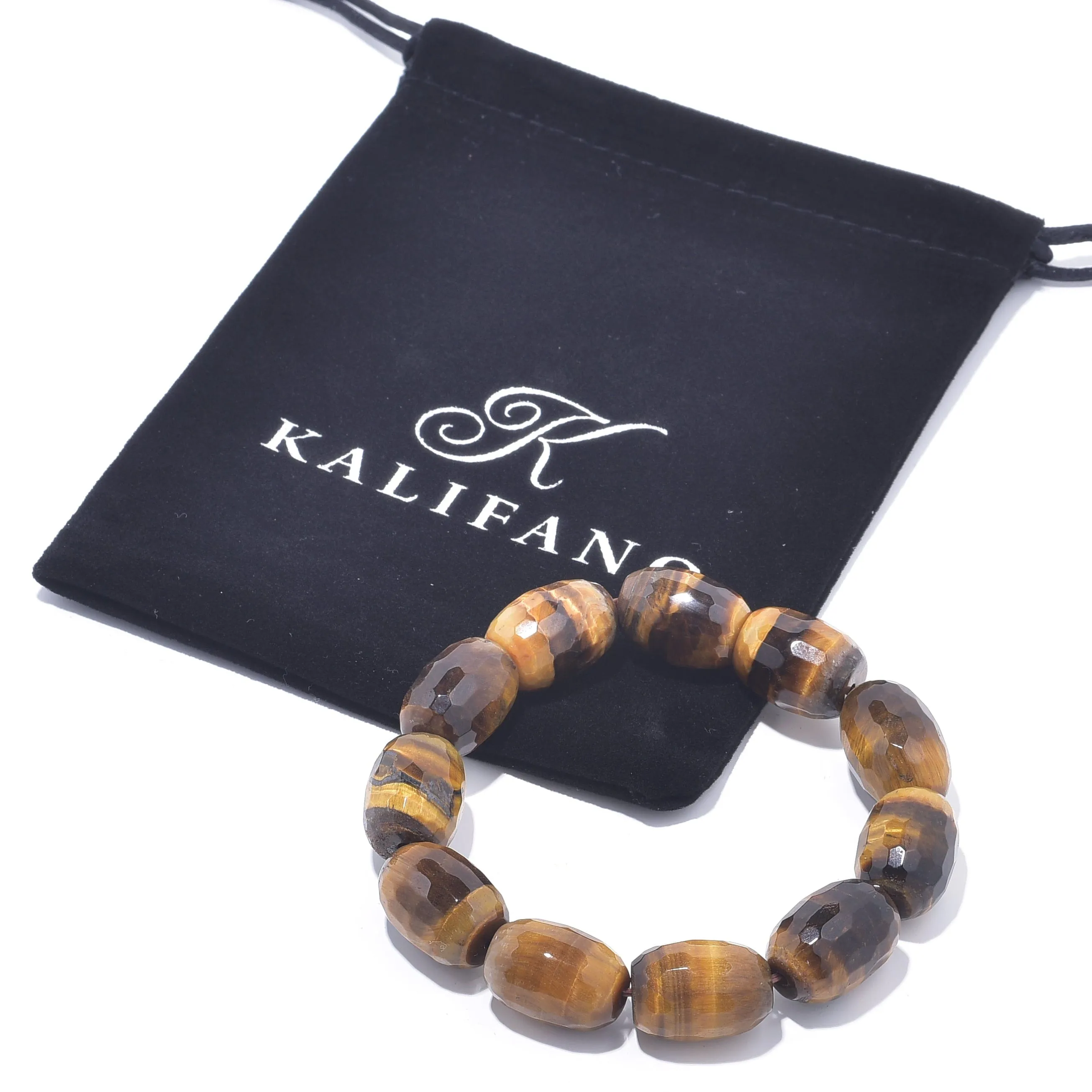 Tiger Eye Faceted Natural Gemstone Elastic Bracelet