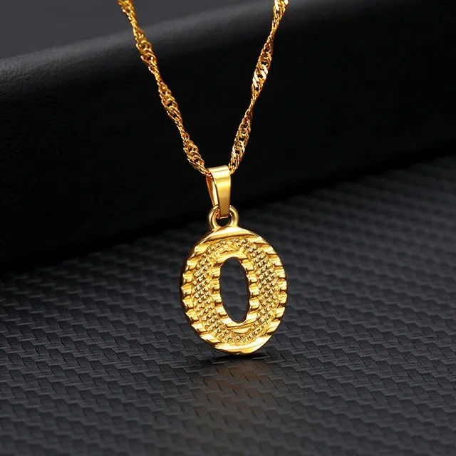 Tiny Gold Initial Letter Necklace