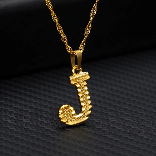 Tiny Gold Initial Letter Necklace