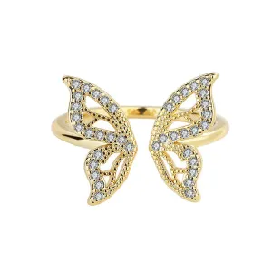 VAIGE Elegant Silver Wedding Rings with Sparkling Butterfly Zircon for Special Occasions