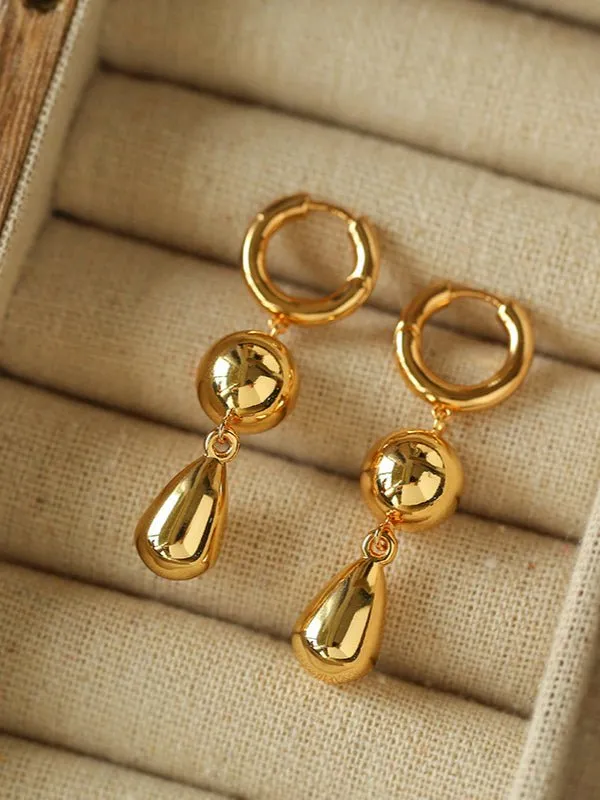 Water Droplet Paneled Ball Earrings