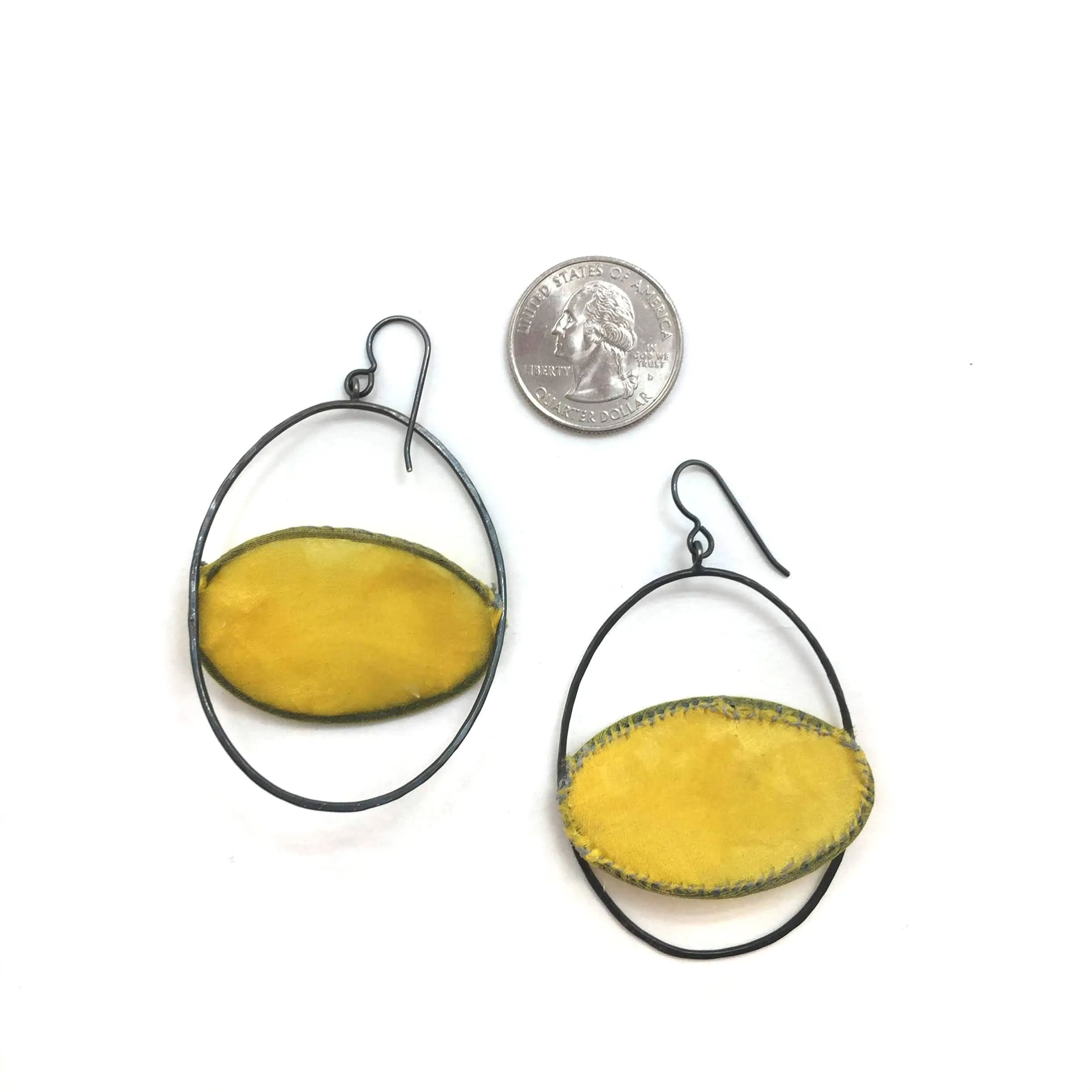 Yellow Axis Fiber Earrings