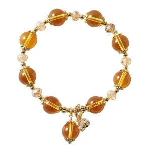 Yellow Crystal Flower Sterling Silver Bracelet - Fortune's Favor Collection