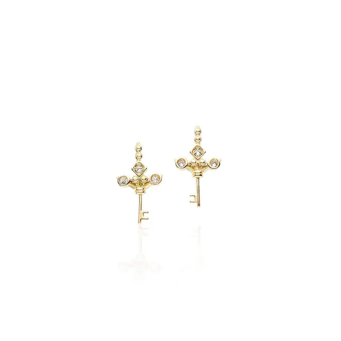 Yellow gold love studs