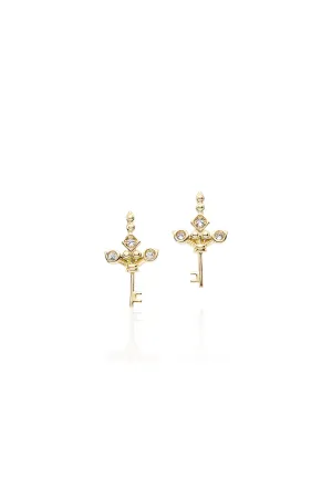 Yellow gold love studs